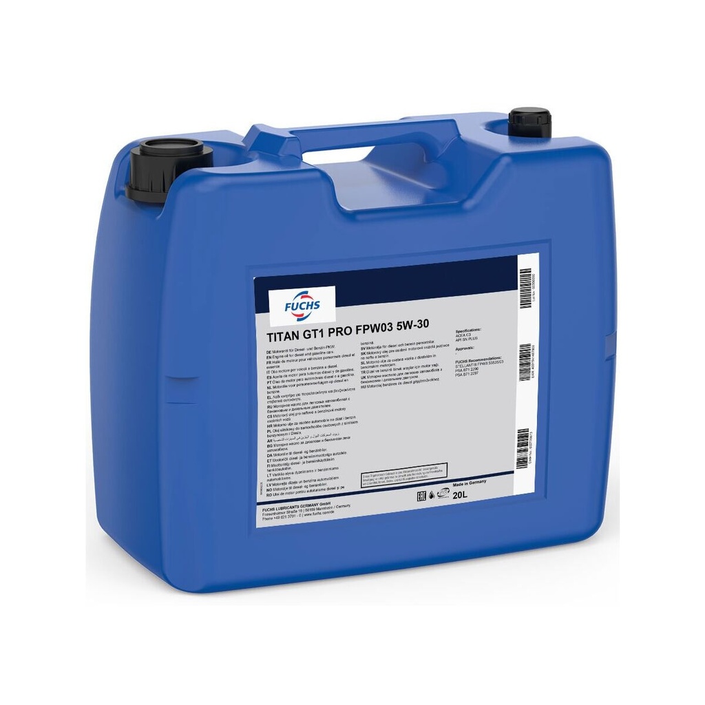 FUCHS TITAN GT1 PRO FPW03 5W-30 Can 20L