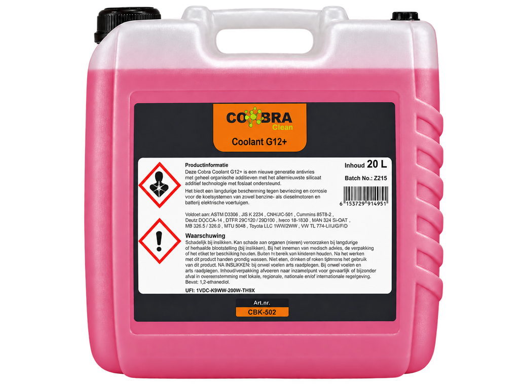 COBRA CLEAN COOLANT G12+ RED, 20L