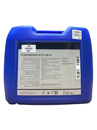 [601202643] FUCHS TITAN SUPERSYN F ECO-FE 0W-30 Can 20L