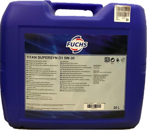 [601484452] FUCHS TITAN SUPERSYN D1 5W-30 Can 20L