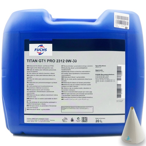 [601768309] FUCHS TITAN GT1 PRO 2312 0W-30 Can 20L